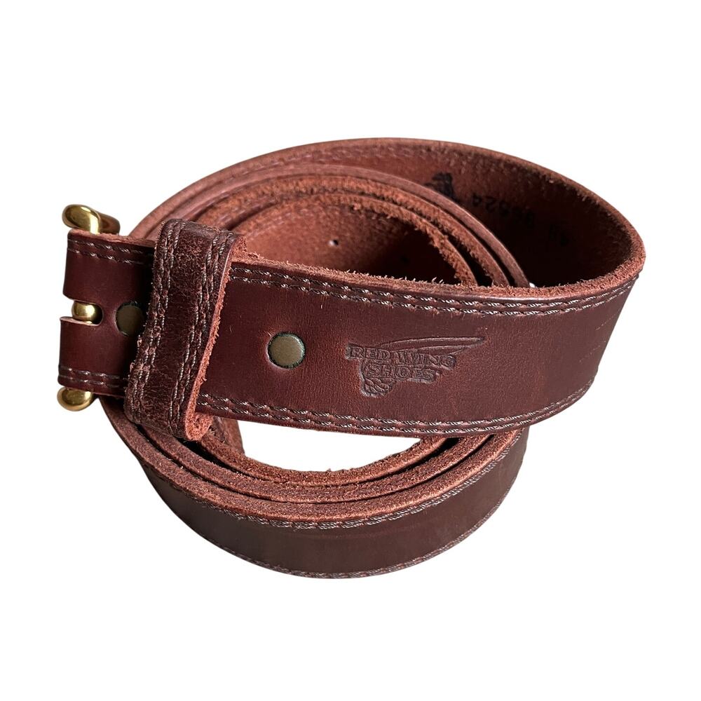 Red Wing Shoes Basic Work Belt 48" Brown Leather Gold Buckle